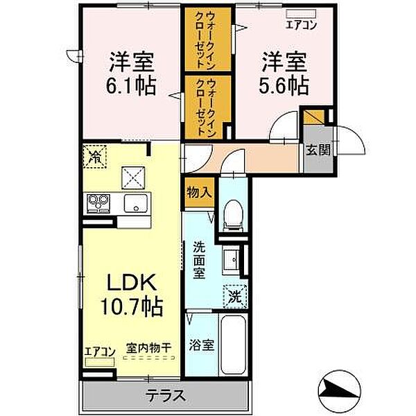 Krone 103号室｜茨城県守谷市百合ケ丘(賃貸アパート2LDK・1階・56.67㎡)の写真 その2