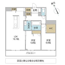 ジュエルコート(シャーメゾン) 2LDKの間取図画像
