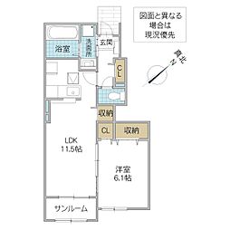 間取図画像 1LDK