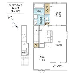 ポルトI 2LDKの間取図画像