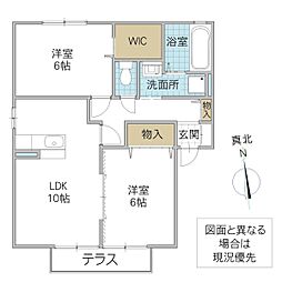 リビングタウンみどりのL 2LDKの間取図画像