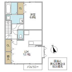 フォンテーヌB 1LDKの間取図画像