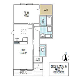 コーポファミーユL 1LDKの間取図画像