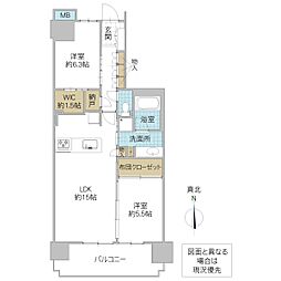 つくば市島名マンション 2LDKの間取図画像