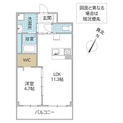 Moon stone(ムーン ストーン) 1LDKの間取図画像