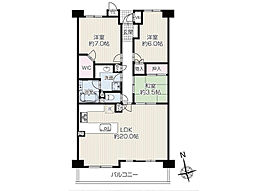 藤和シティホームズ辻堂西海岸 3LDKの間取図画像