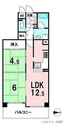 動線のよいL型...