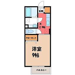 ローズハイツ 1Kの間取図画像