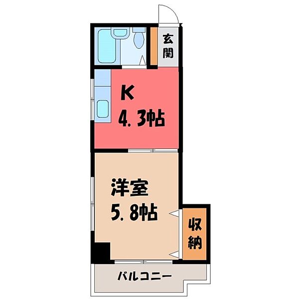 第17大協ビル ｜茨城県古河市東本町1丁目(賃貸マンション1K・5階・21.49㎡)の写真 その2