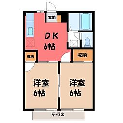 コーポラスY 2DKの間取図画像