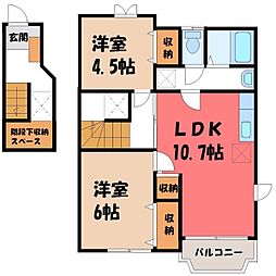 カシオペア 2LDKの間取図画像