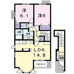 タカサキトトスtwo 2LDKの間取図画像