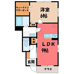 プレアデス 1LDKの間取図画像