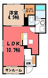 ウエスト.ゲート II 1LDKの間取図画像