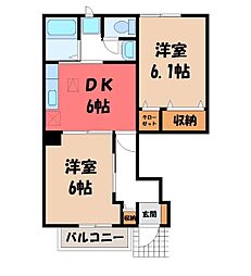 サンリット 2DKの間取図画像