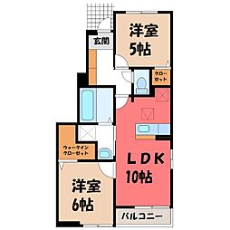 モルト・フェリーチェB 2LDKの間取図画像