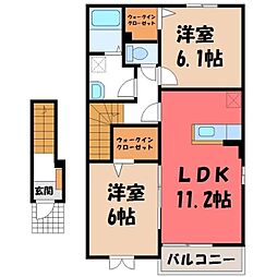 ラ・ヴィエルジュ 2LDKの間取図画像