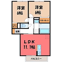 セゾンドルミエール 2LDKの間取図画像