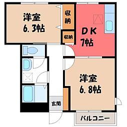 さくらA 2DKの間取図画像