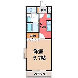 ジャルディニエールA 1Kの間取図画像