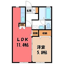 twinbirdB 1LDKの間取図画像