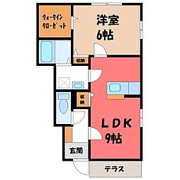 カギロイ・ノーラ 1LDKの間取図画像