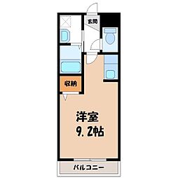 グロウステイト・W ワンルームの間取図画像