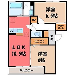 ゼペット 2LDKの間取図画像