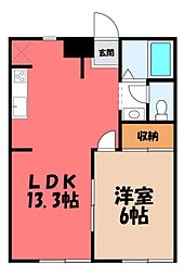 エリナハイムNo.2 1LDKの間取図画像