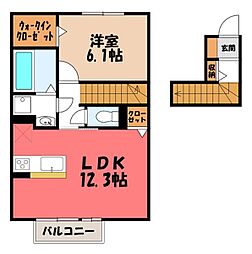セプトガーデン古市町 1LDKの間取図画像