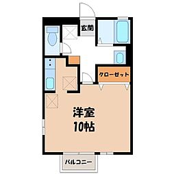 アムールB ワンルームの間取図画像