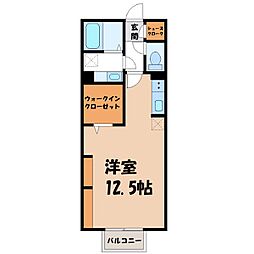 D-roomFiore"S" ワンルームの間取図画像