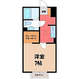 パルハイム2003C 1Kの間取図画像