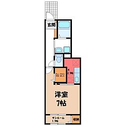 MILLWHEEL2 1Kの間取図画像