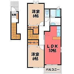 穂積1 2LDKの間取図画像