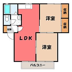 パティオ 2LDKの間取図画像