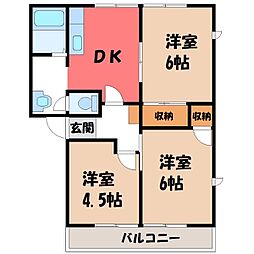 ヴィルヌーブB 3DKの間取図画像