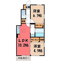 ミッドパレス市場2 2LDKの間取図画像