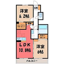グランツ 2LDKの間取図画像