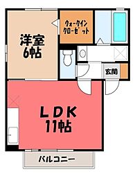 ベルテサクラ 1LDKの間取図画像
