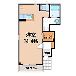 ジェントリー2 ワンルームの間取図画像