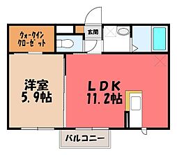 ソレーユM.1 1LDKの間取図画像