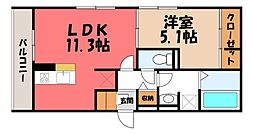 D-ROOM羅漢町 1LDKの間取図画像