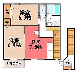 グレイス 2DKの間取図画像
