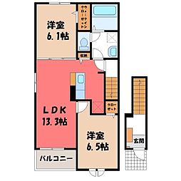 クレール1 2LDKの間取図画像