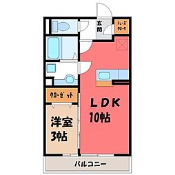 メゾン・ドゥ・ボヌール 1LDKの間取図画像