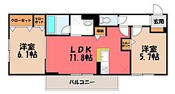 D-Gran 下之城 2LDKの間取図画像