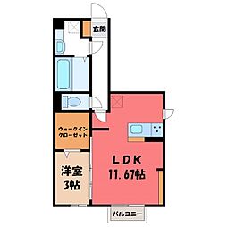 エクシブ高崎 1LDKの間取図画像