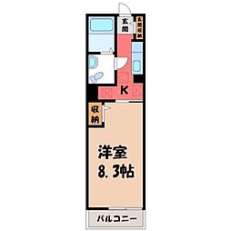 サウスグレイスマンション 1Kの間取図画像