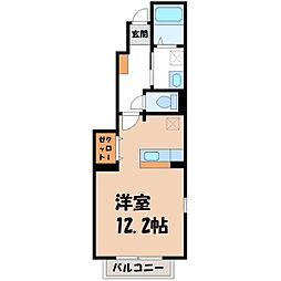 アルモニーメゾンA ワンルームの間取図画像